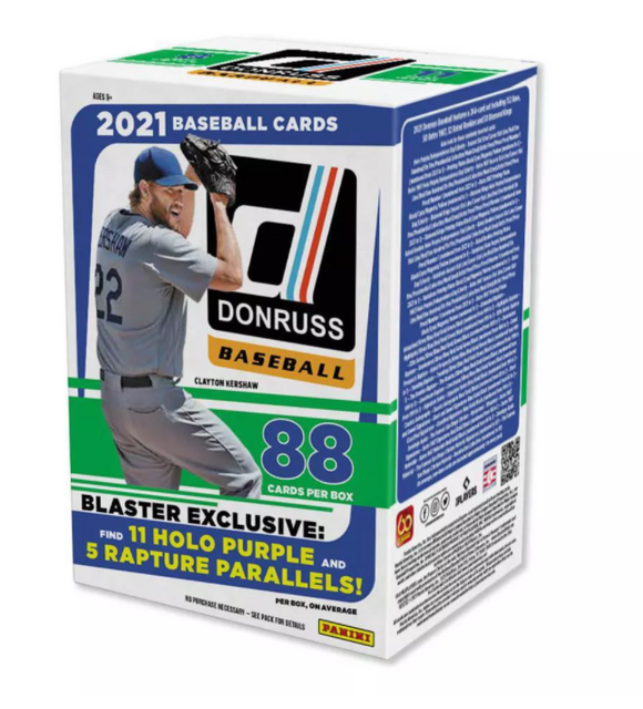 2021 Panini Donruss Baseball Cards Blaster Box (88 cards total)