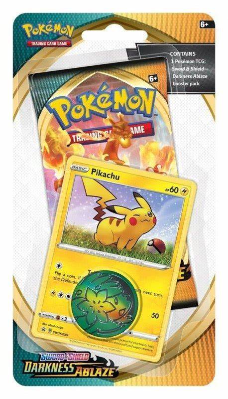 Pokémon TCG: Darkness Ablaze Blister Pack. Booster Pack with Pikachu Promo Card